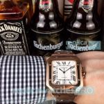 Buy Online High Quality Copy Cartier Santos Rose Gold Bezel Men's Watch